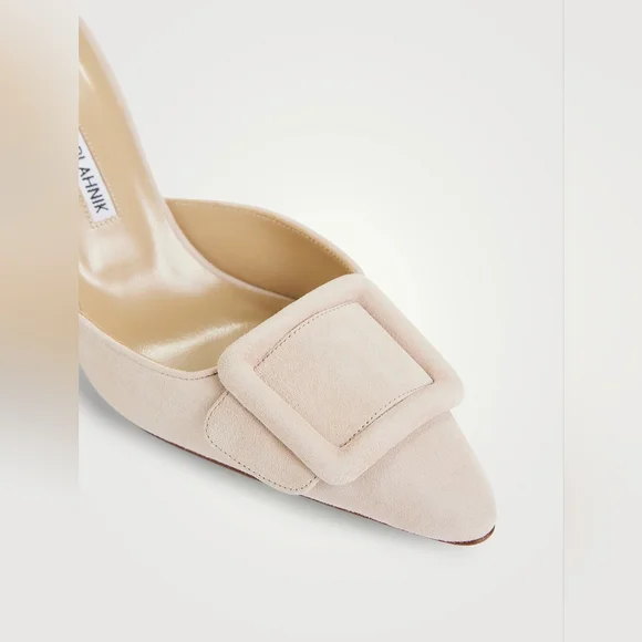 MANOLO BLAHNIK Maysale 70 Suede Mules - Picture 4 of 10